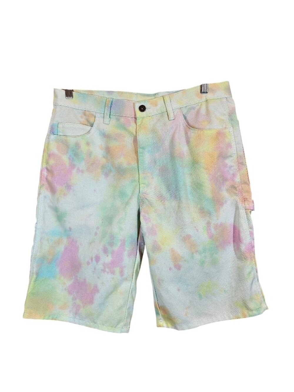 Dickies Pastel Tie-dye  Cargo Shorts Womens 34 Multi Color Cotton Blend Bermuda